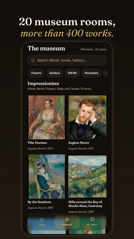 Museum room of Impressionist paintings