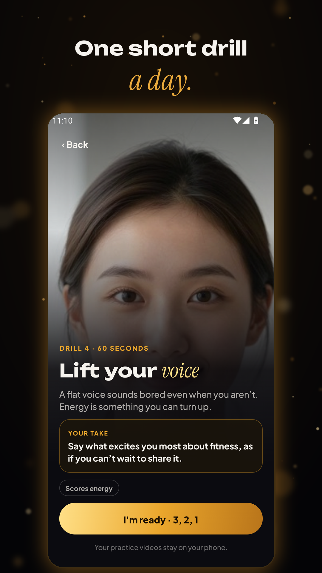 A drill with the on-screen prompt