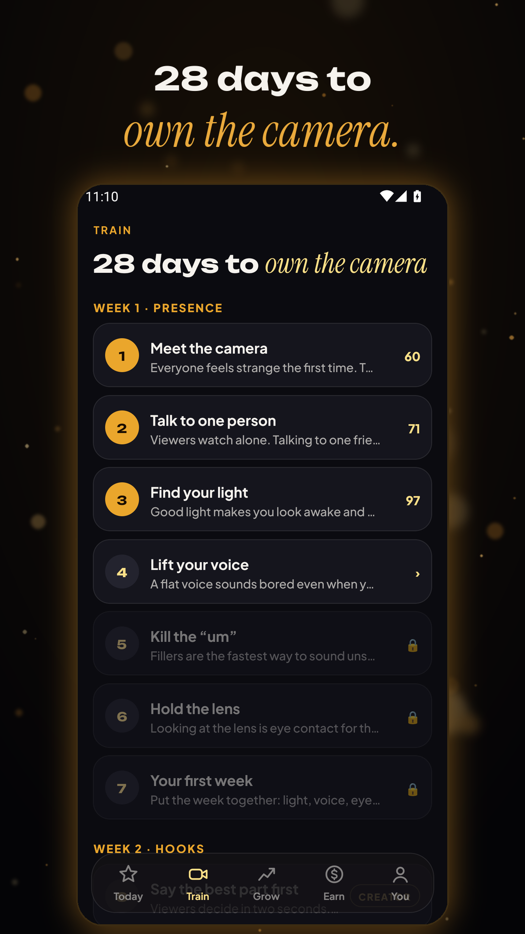The 28-day training plan