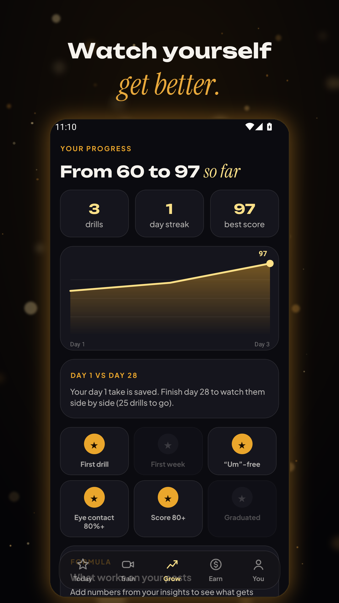 Grow tab with Formula